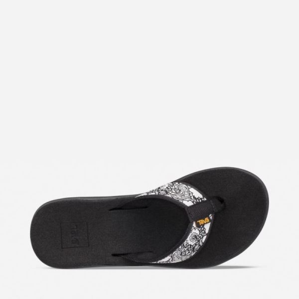 Teva | Women's Voya Wedge - HARMONY BLACK/ WHITE/ SILVER