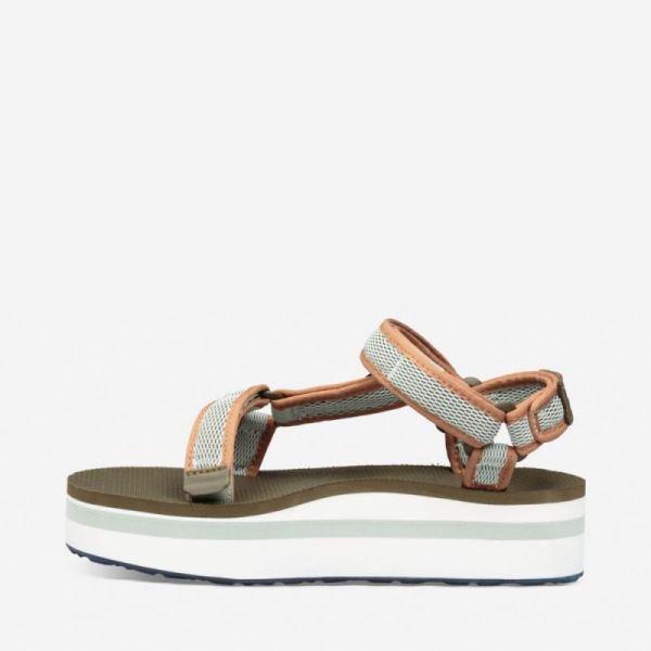 Teva | Women's Flatform Universal Mesh Print - DARK OLIVE/SEA FOAM