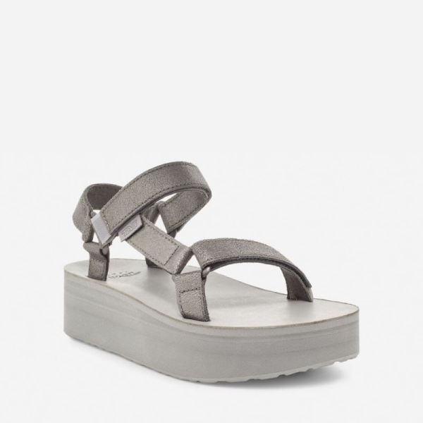 Teva | Women's Flatform Universal Leather - METALLIC PEWTER