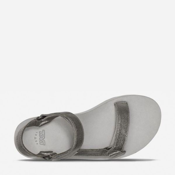 Teva | Women's Flatform Universal Leather - METALLIC PEWTER