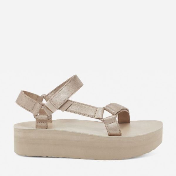 Teva | Women's Flatform Universal Leather - METALLIC CHAMPAGNE