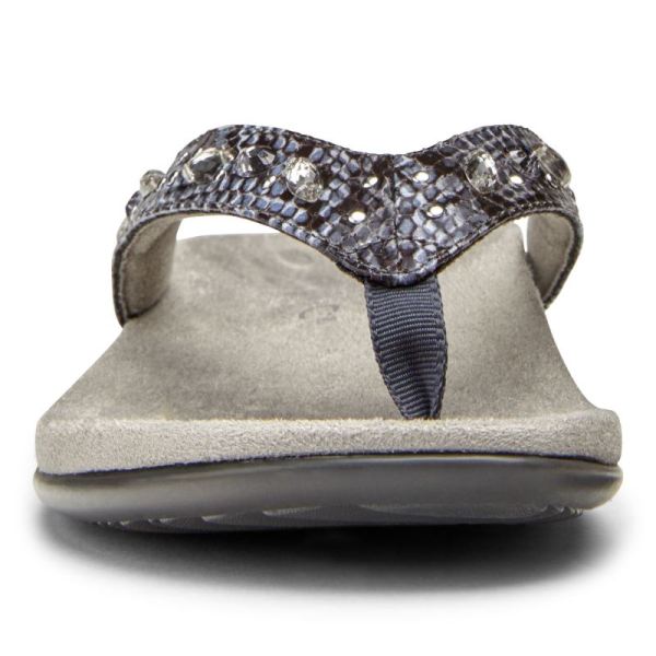 Vionic | Women's Lucia Toe Post Sandal - Slate Grey Snake