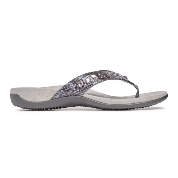 Vionic | Women's Lucia Toe Post Sandal - Slate Grey Snake