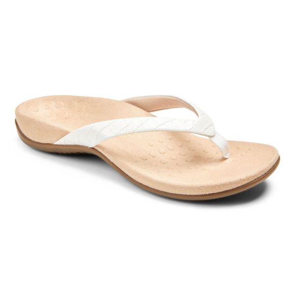 Vionic | Women's Dillon Toe Post Sandal - White Croc