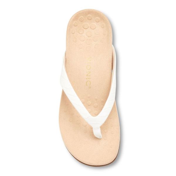 Vionic | Women's Dillon Toe Post Sandal - White Croc