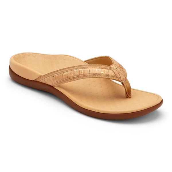 Vionic | Women's Tide II Toe Post Sandal - Gold Cork