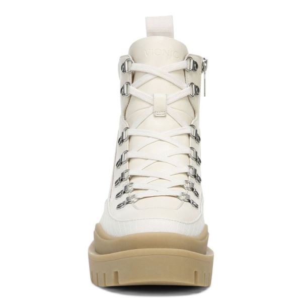 Vionic | Women's Jaxen Boot - Cream Leather Textile