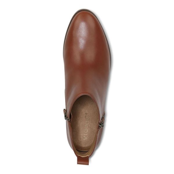 Vionic | Women's Cecily Ankle Boot - Cognac Leather