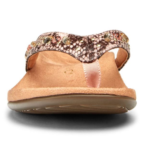 Vionic | Women's Lucia Toe Post Sandal - Camelia Snake