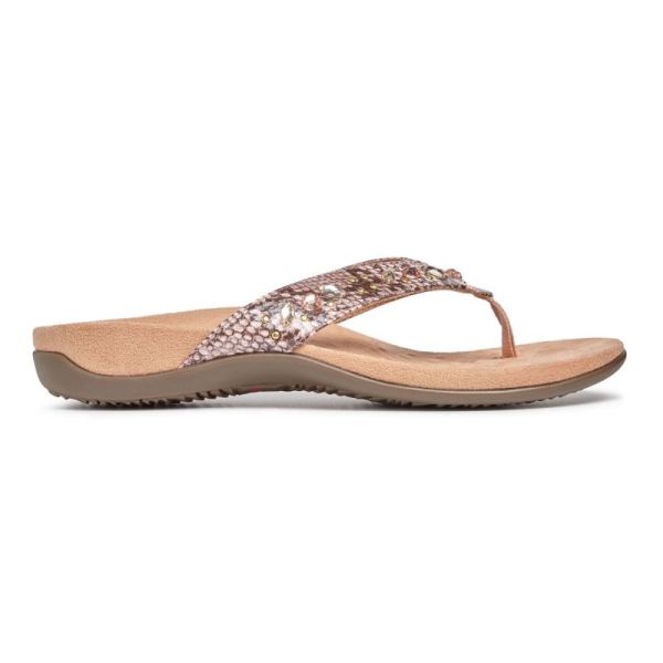 Vionic | Women's Lucia Toe Post Sandal - Camelia Snake