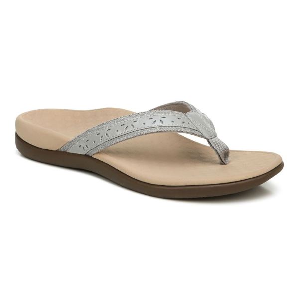 Vionic | Women's Casandra Toe Post Sandal - Light Grey
