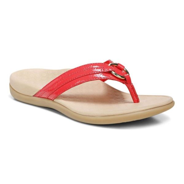 Vionic | Women's Tide Aloe Toe Post Sandal - Poppy Leather