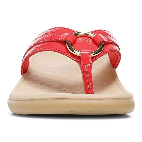 Vionic | Women's Tide Aloe Toe Post Sandal - Poppy Leather