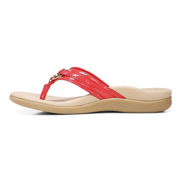 Vionic | Women's Tide Aloe Toe Post Sandal - Poppy Leather