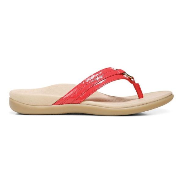 Vionic | Women's Tide Aloe Toe Post Sandal - Poppy Leather