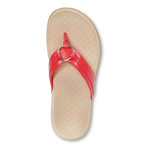 Vionic | Women's Tide Aloe Toe Post Sandal - Poppy Leather