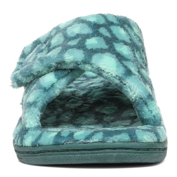 Vionic | Women's Relax Slippers - Posy Green Leopard