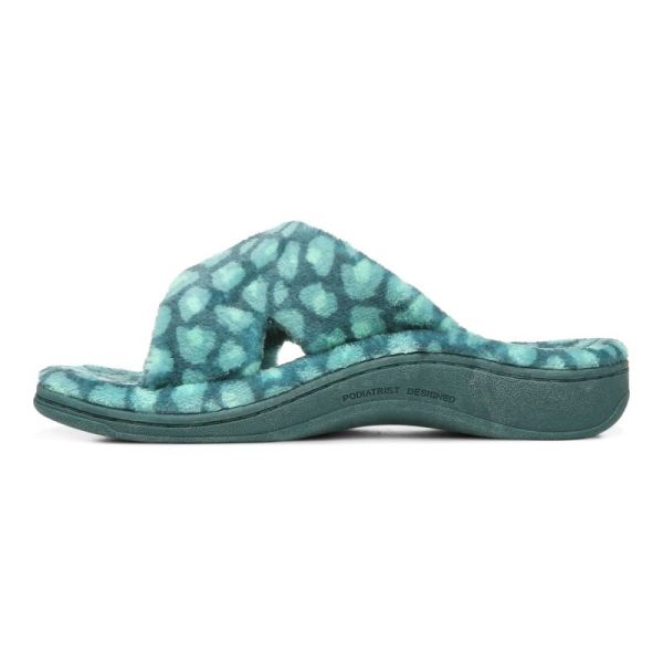 Vionic | Women's Relax Slippers - Posy Green Leopard