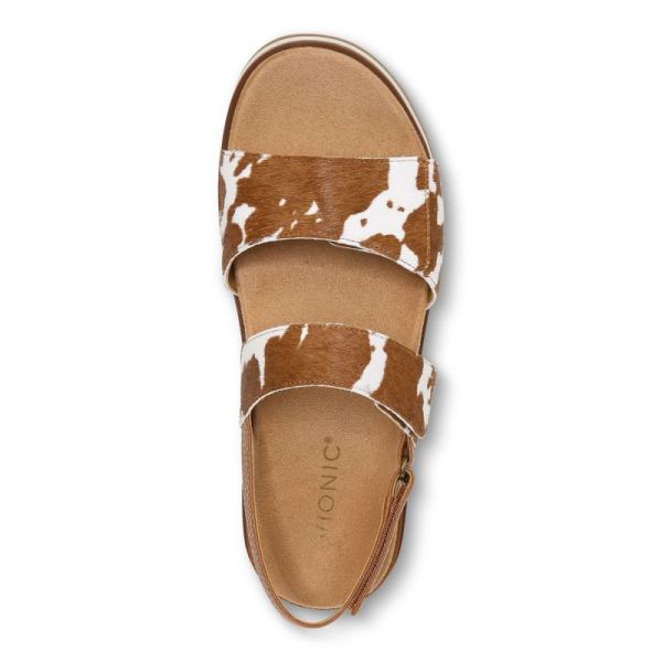 Vionic | Women's Brielle Flatform Sandal - Brown Cow Print