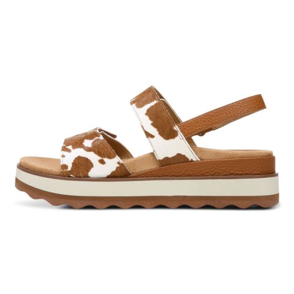 Vionic | Women's Brielle Flatform Sandal - Brown Cow Print