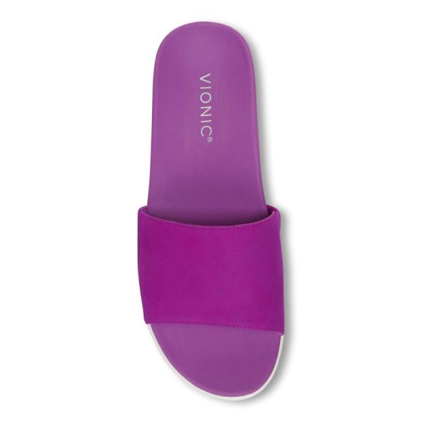 Vionic | Women's Val Slide Sandal - Purple Cactus Nubuck