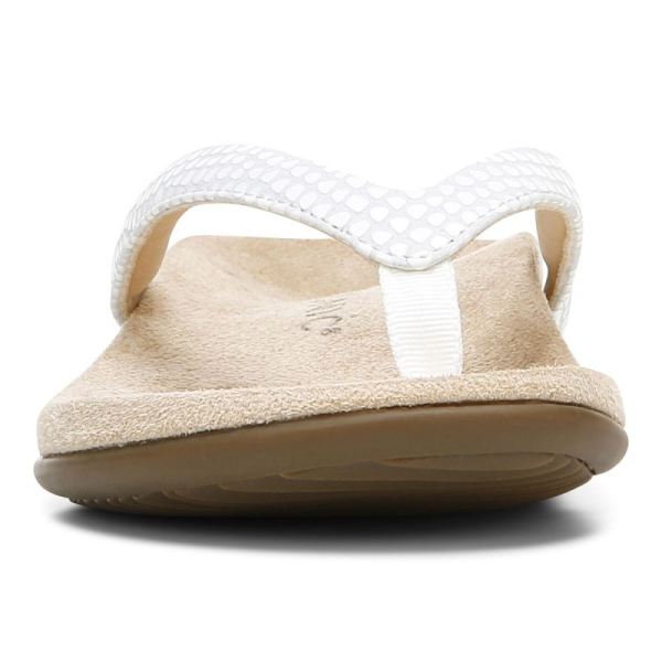 Vionic | Women's Dillon Toe Post Sandal - White Lizard