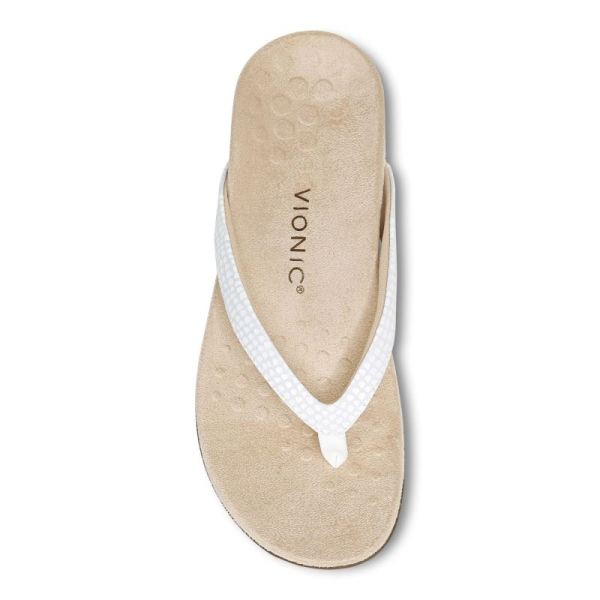 Vionic | Women's Dillon Toe Post Sandal - White Lizard