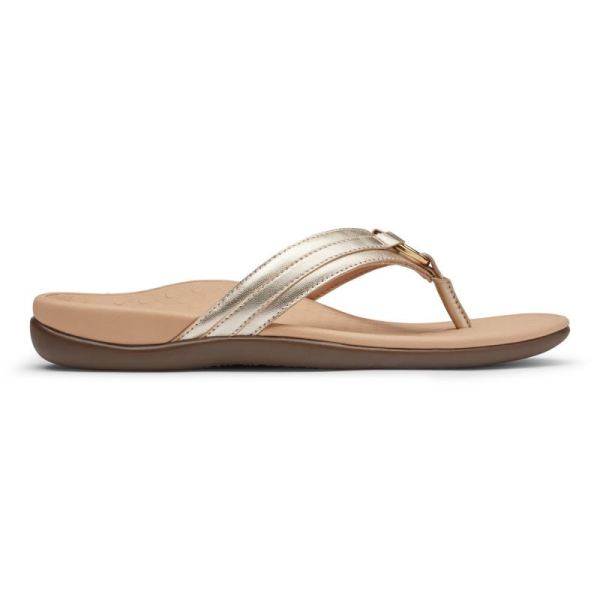 Vionic | Women's Tide Aloe Toe Post Sandal - Champagne Leather