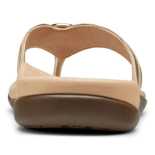 Vionic | Women's Tide Aloe Toe Post Sandal - Champagne Leather