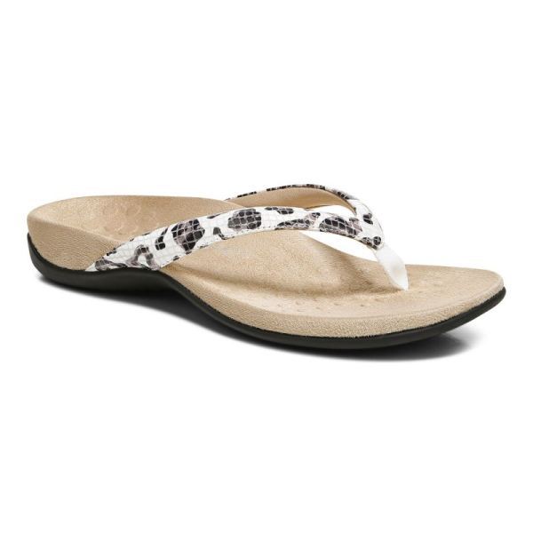 Vionic | Women's Dillon Toe Post Sandal - White Leopard