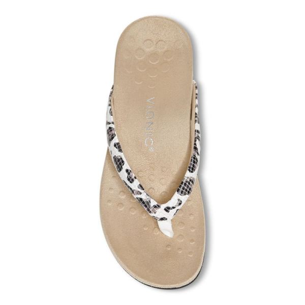 Vionic | Women's Dillon Toe Post Sandal - White Leopard