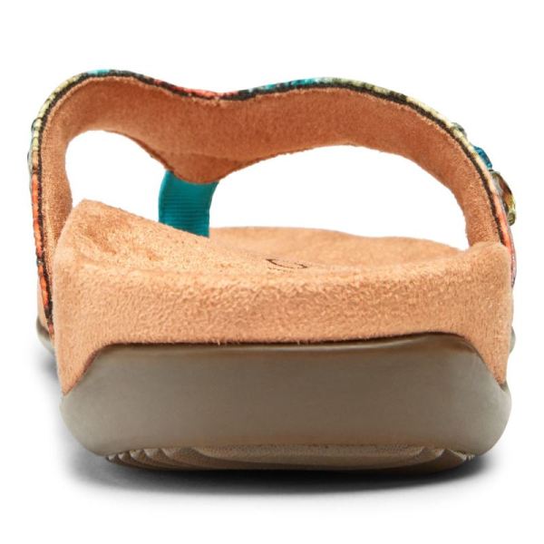 Vionic | Women's Lucia Toe Post Sandal - Blue Teal Snake