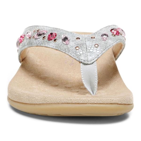 Vionic | Women's Lucia Toe Post Sandal - Light Grey