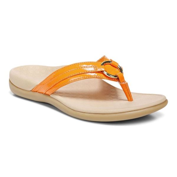 Vionic | Women's Tide Aloe Toe Post Sandal - Marigold Leather