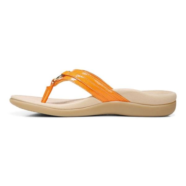 Vionic | Women's Tide Aloe Toe Post Sandal - Marigold Leather