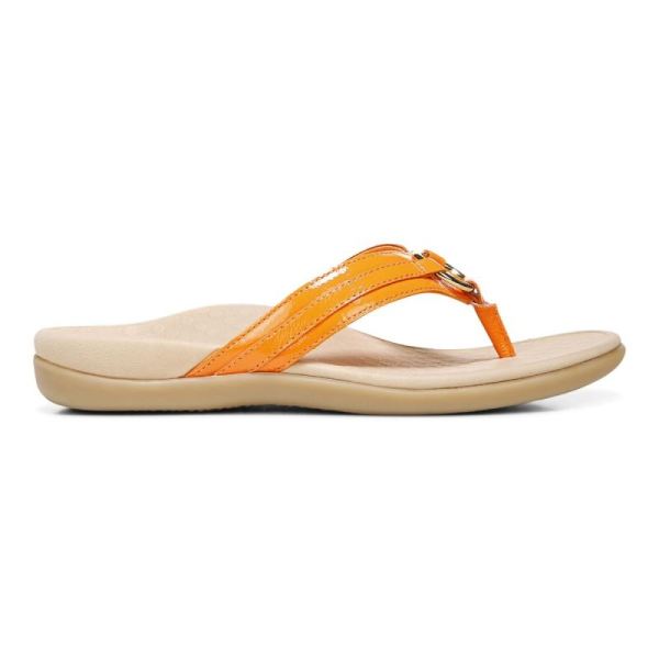 Vionic | Women's Tide Aloe Toe Post Sandal - Marigold Leather