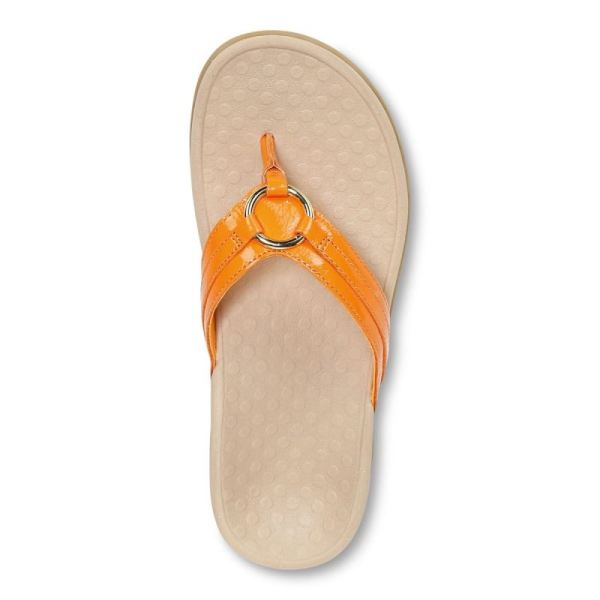 Vionic | Women's Tide Aloe Toe Post Sandal - Marigold Leather