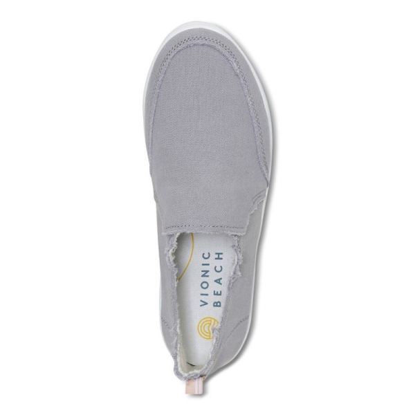 Vionic | Women's Malibu Slip On - Light Grey Canvas