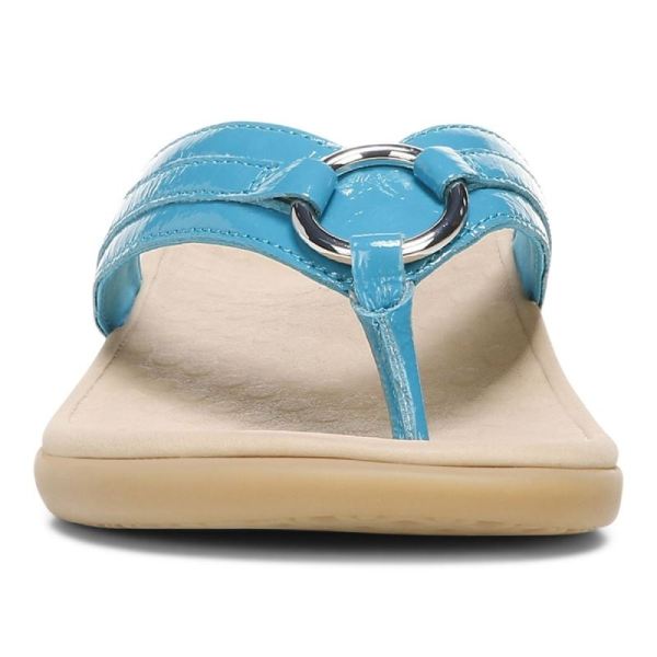 Vionic | Women's Tide Aloe Toe Post Sandal - Lake Blue Leather