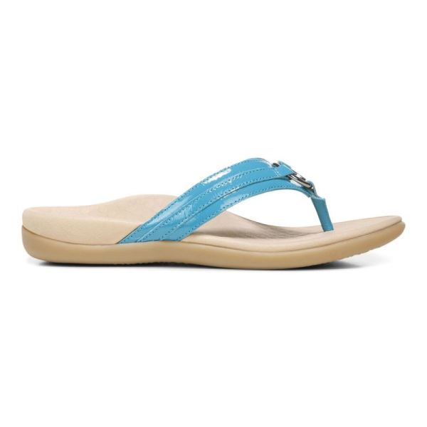 Vionic | Women's Tide Aloe Toe Post Sandal - Lake Blue Leather