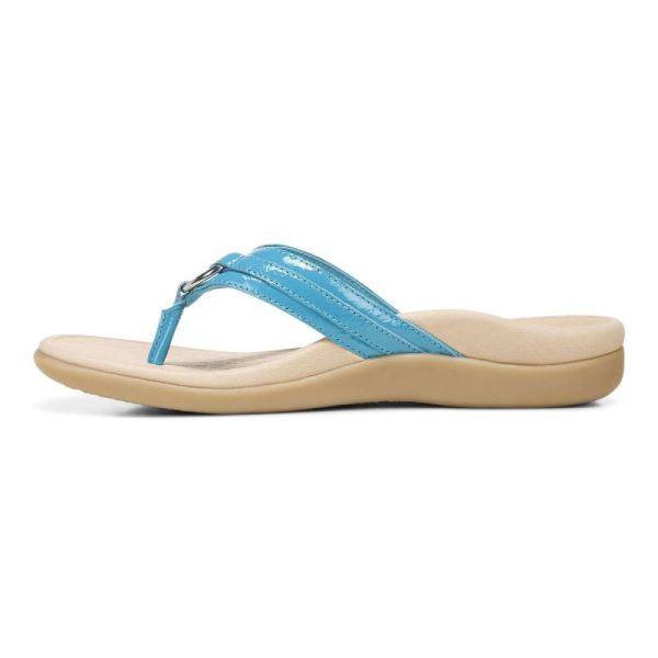 Vionic | Women's Tide Aloe Toe Post Sandal - Lake Blue Leather