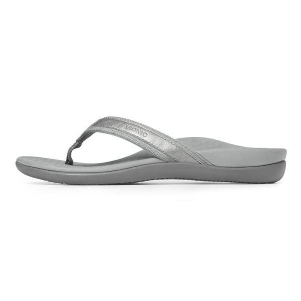 Vionic | Women's Tide II Toe Post Sandal - Pewter Metallic