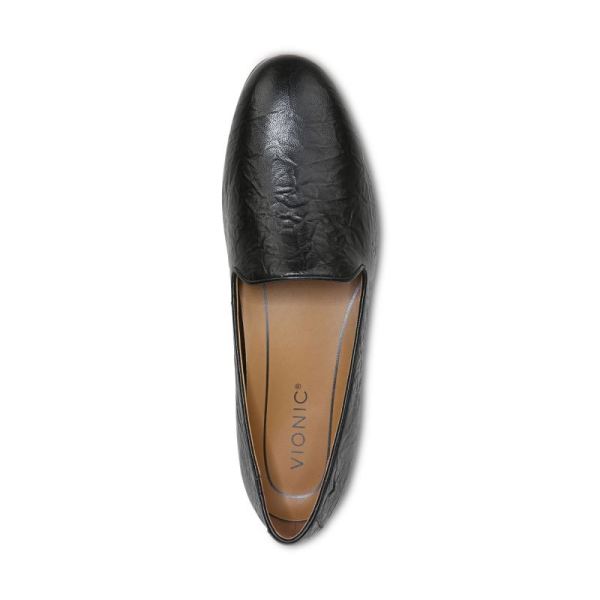 Vionic | Women's Willa Slip on Flat - Black Leather