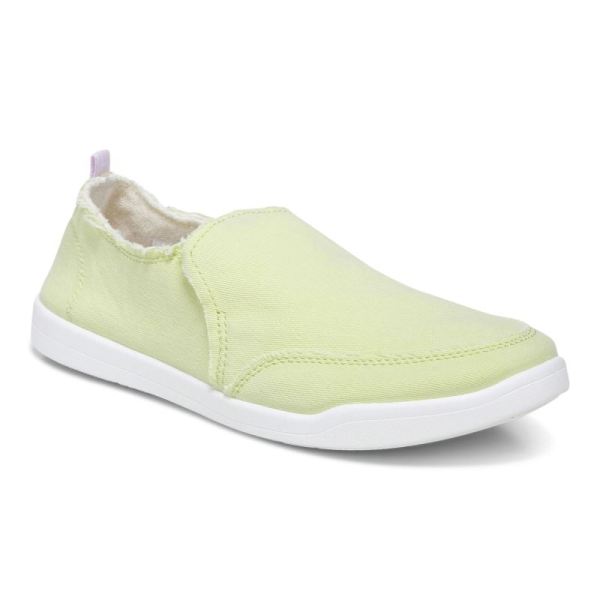 Vionic | Women's Malibu Slip On - Pale Lime Canvas