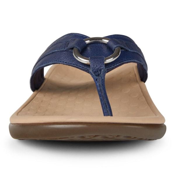 Vionic | Women's Tide Aloe Toe Post Sandal - Navy Leather