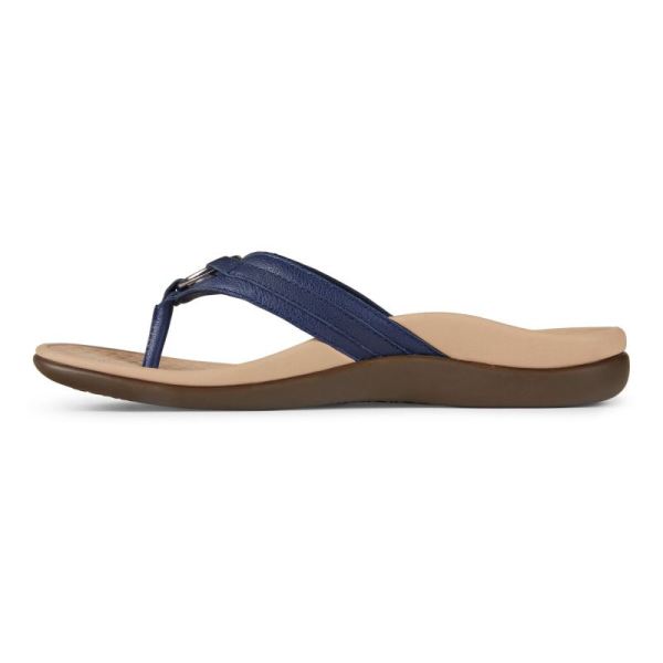 Vionic | Women's Tide Aloe Toe Post Sandal - Navy Leather