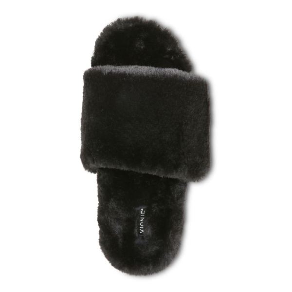 Vionic | Women's Dream Plush Slipper - Black Plush