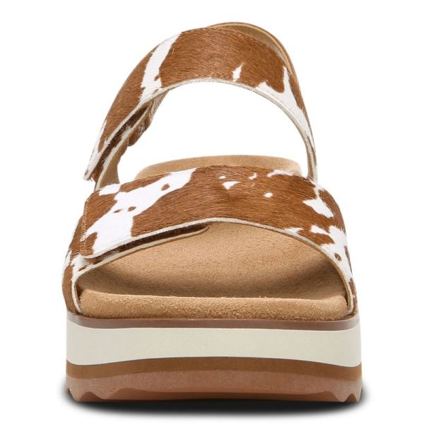 Vionic | Women's Brielle Flatform Sandal - Brown Cow Print