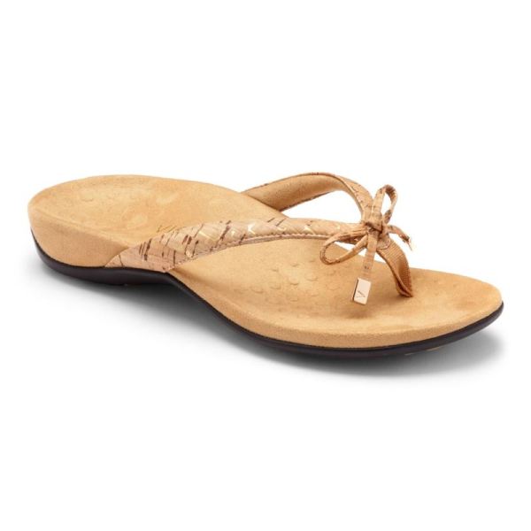 Vionic | Women's Bella Toe Post Sandal - Gold Cork