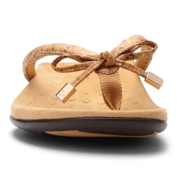 Vionic | Women's Bella Toe Post Sandal - Gold Cork